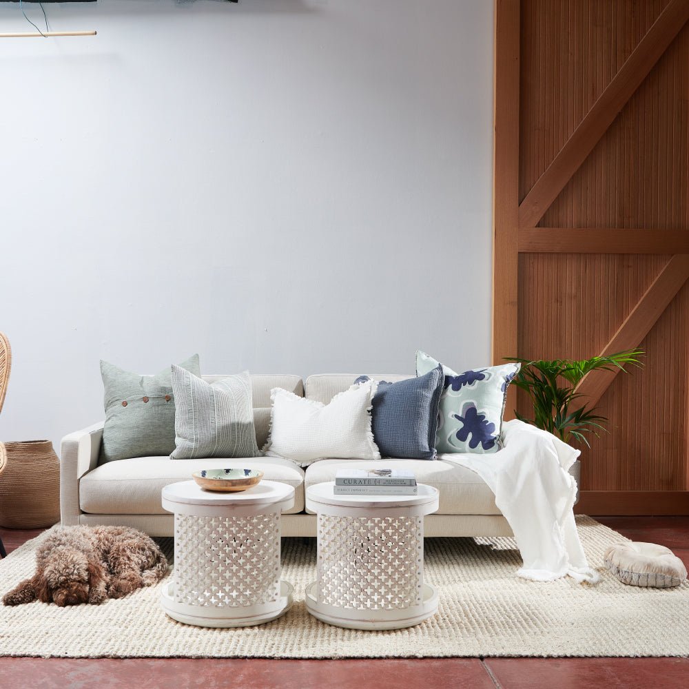 Gidget Sea mist/Navy Cushion - Eadie Lifestyle