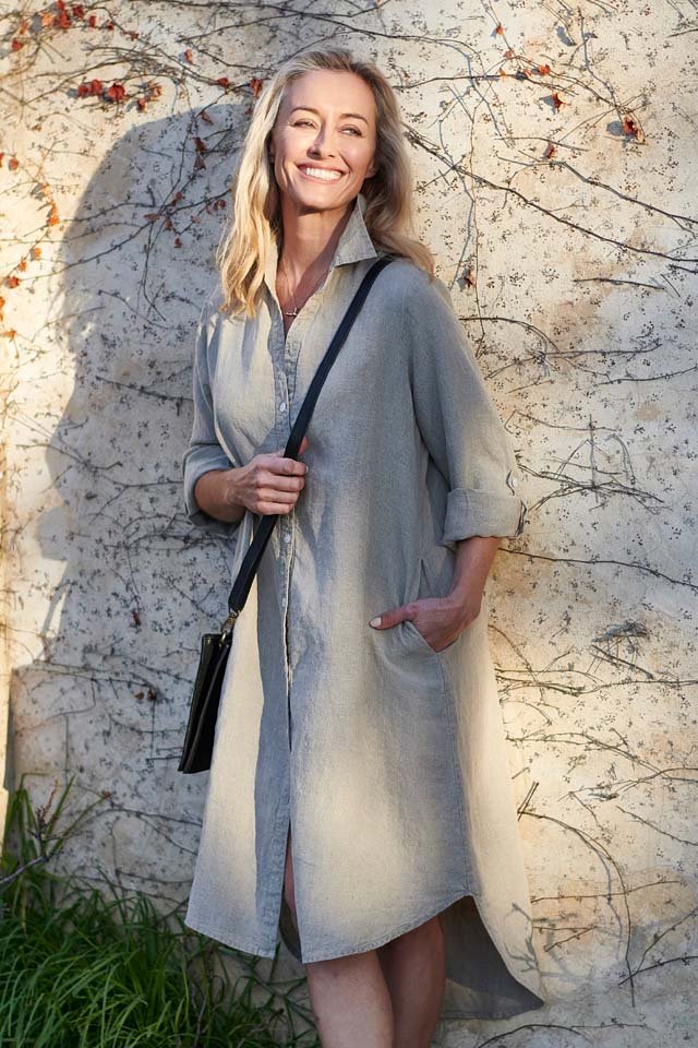 Fundamental Linen Shirt Dress - Natural – Eadie Lifestyle