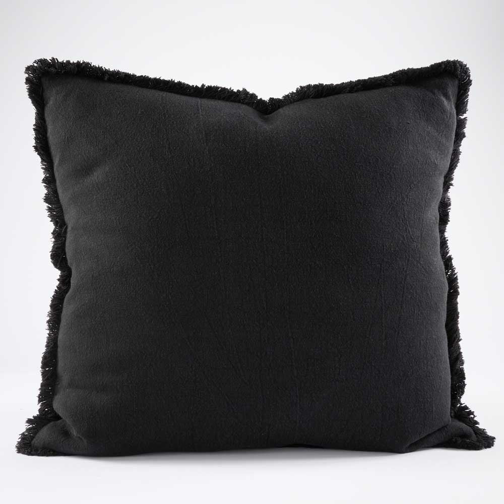 Luca® Boho Linen Cushion - Black - Eadie Lifestyle