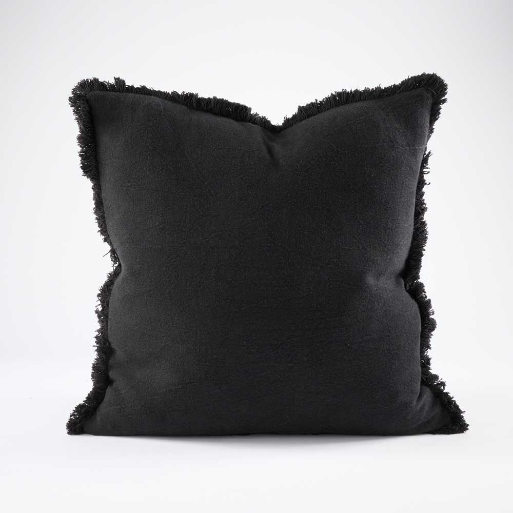Luca® Boho Linen Cushion - Black - Eadie Lifestyle