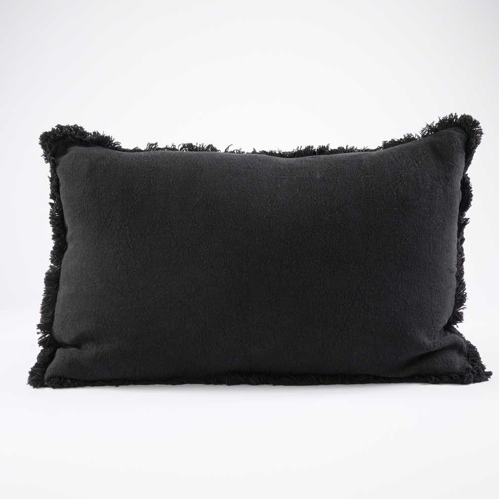 Luca® Boho Linen Cushion - Black - Eadie Lifestyle