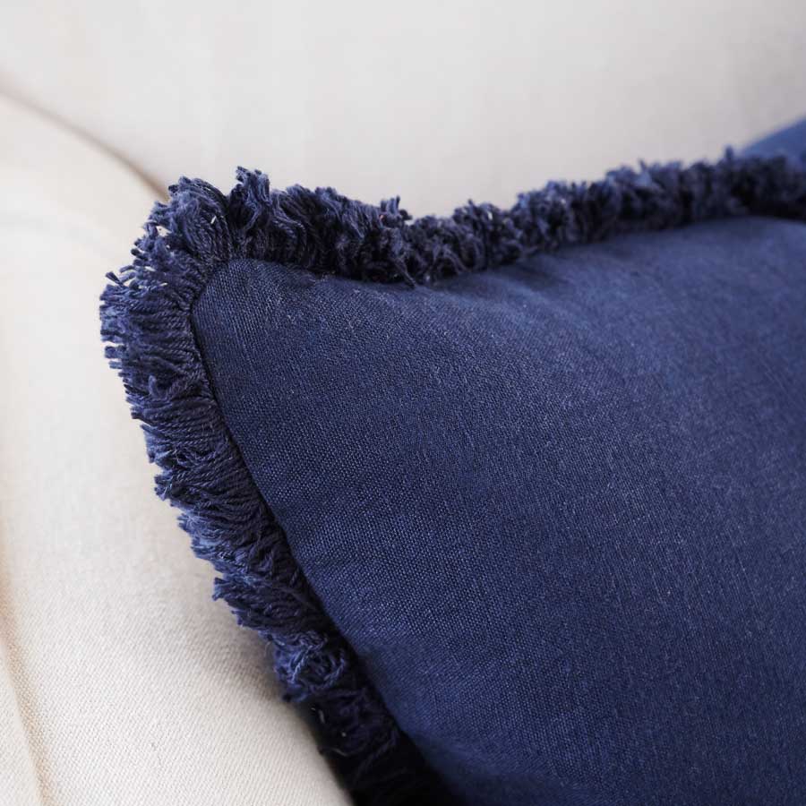 Luca® Boho Linen Cushion - Navy - Eadie Lifestyle