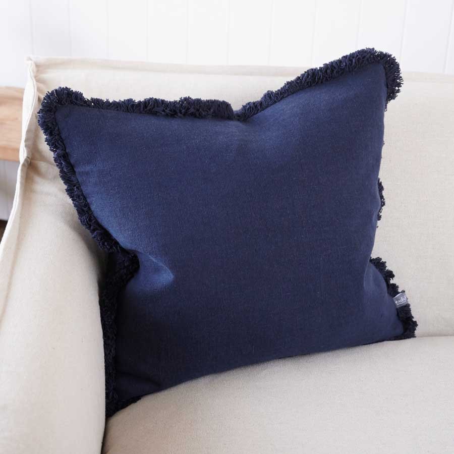 Luca® Boho Linen Cushion - Navy - Eadie Lifestyle