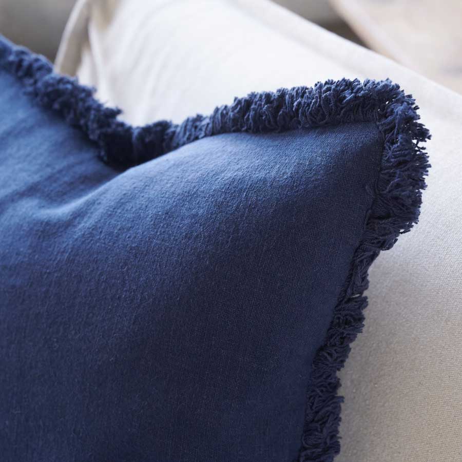 Luca® Boho Linen Cushion - Navy - Eadie Lifestyle