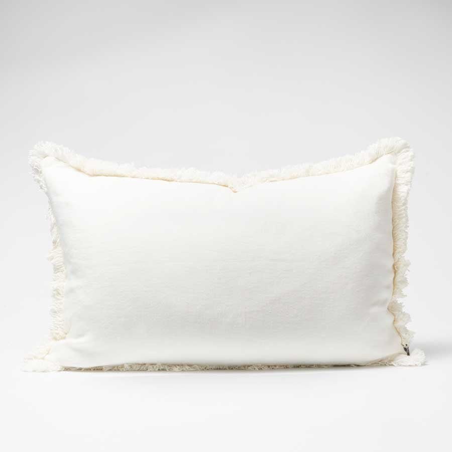 Luca® Boho Linen Cushion - White - Eadie Lifestyle