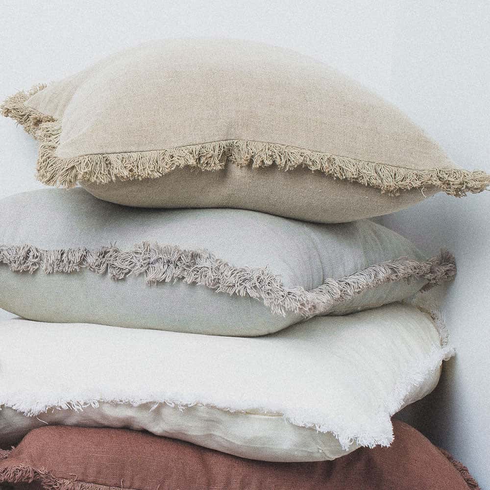 Luca® Boho Linen Cushion - White - Eadie Lifestyle
