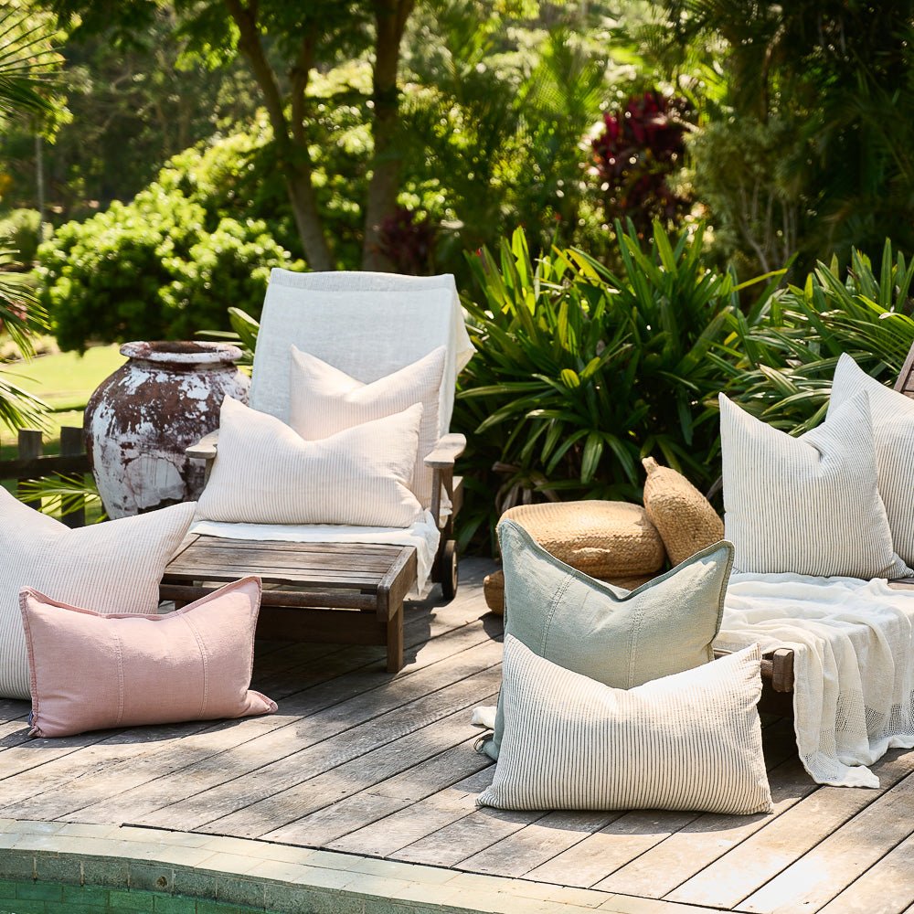 Luca® Outdoor Linen Cushion - Pistachio - Eadie Lifestyle