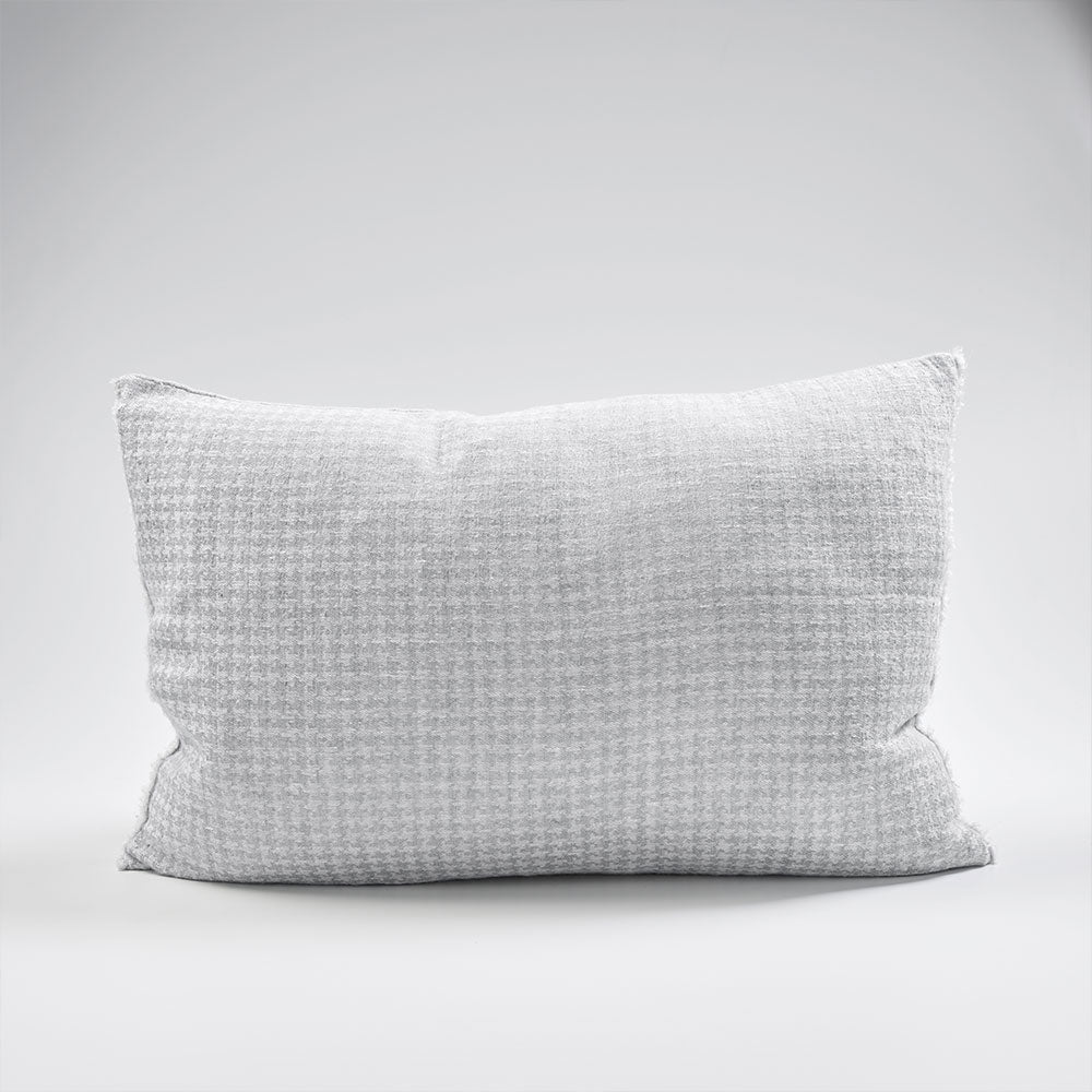 Ordonne Linen Houndstooth Cushion - Silver Grey - Eadie Lifestyle