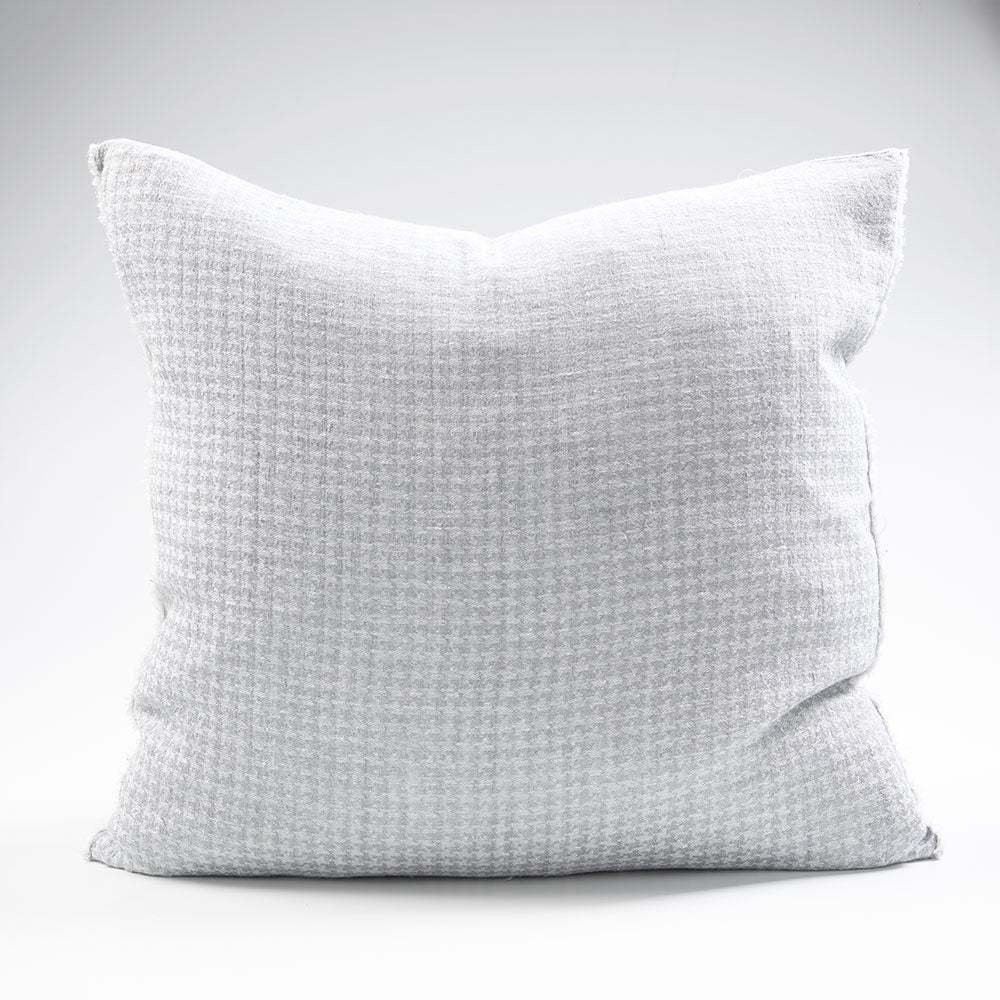 Ordonne Linen Houndstooth Cushion - Silver Grey - Eadie Lifestyle
