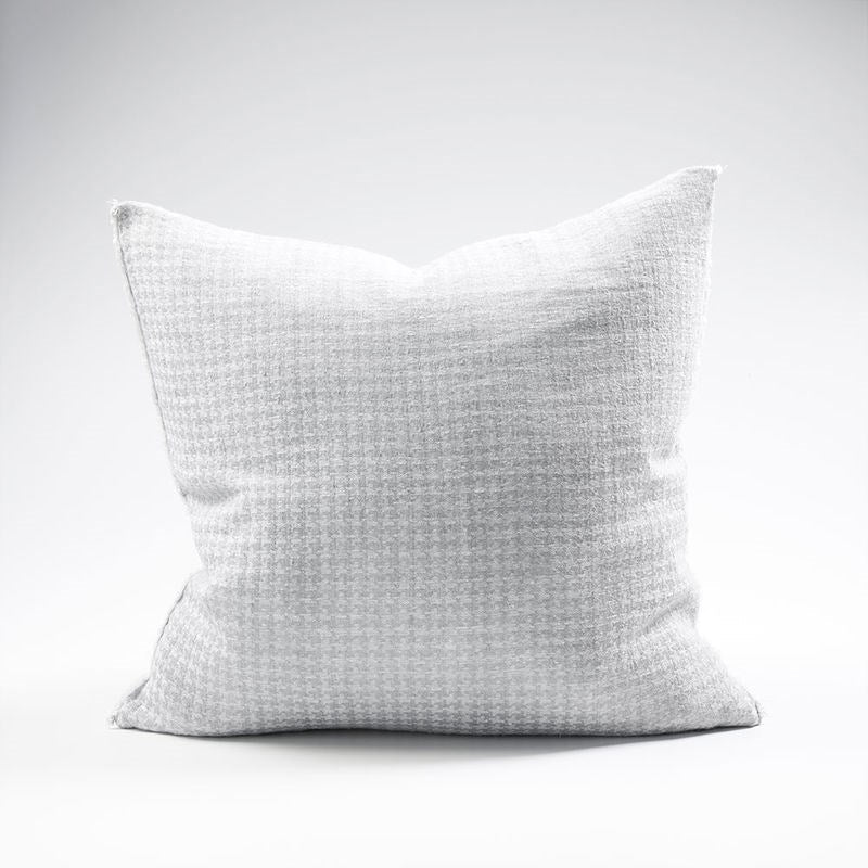 Ordonne Linen Houndstooth Cushion - Silver Grey - Eadie Lifestyle