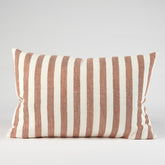 Santi Linen Cushion - White/Nutmeg Stripe - Eadie Lifestyle