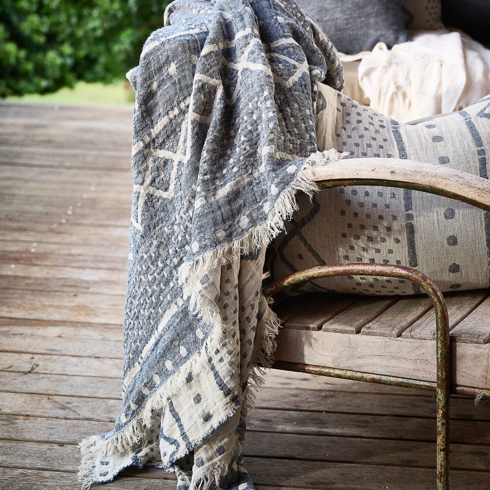 Senza Reversible Throw - Soft Ink/Navy - Eadie Lifestyle