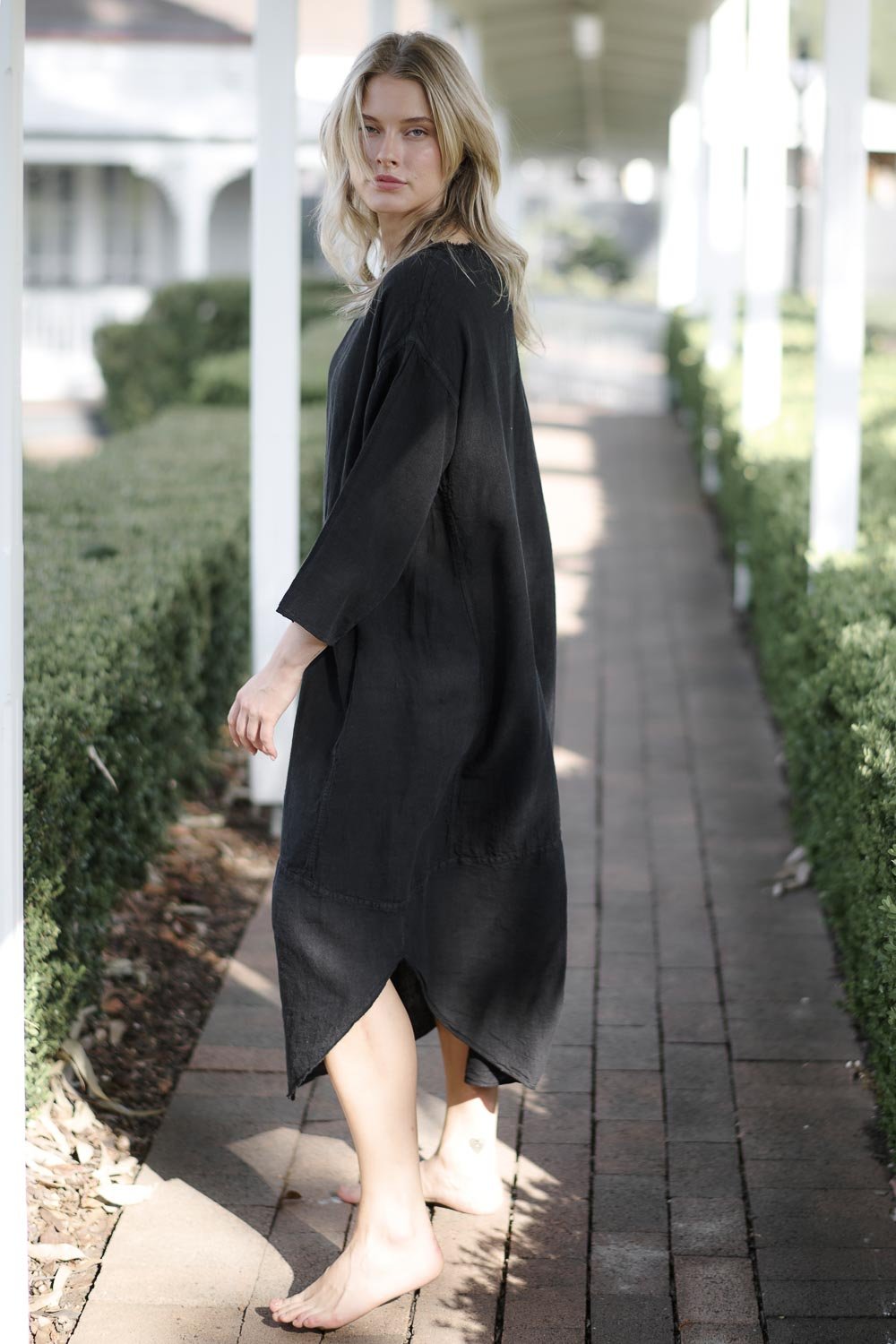 The Malle Linen Dress - Black - Eadie Lifestyle