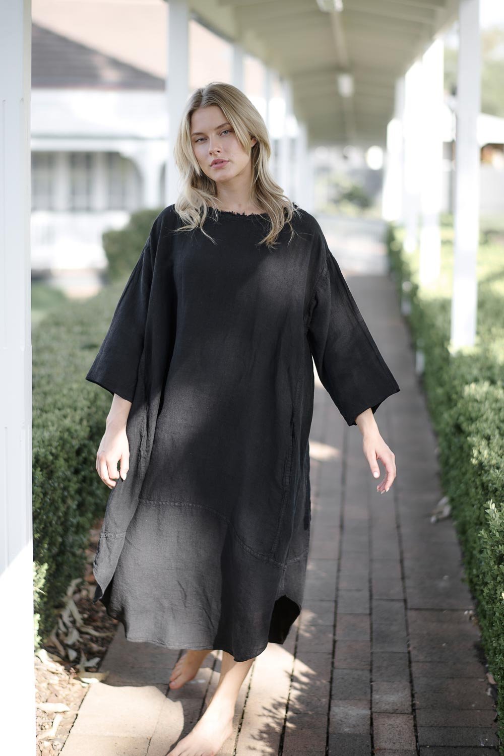 The Malle Linen Dress - Black - Eadie Lifestyle