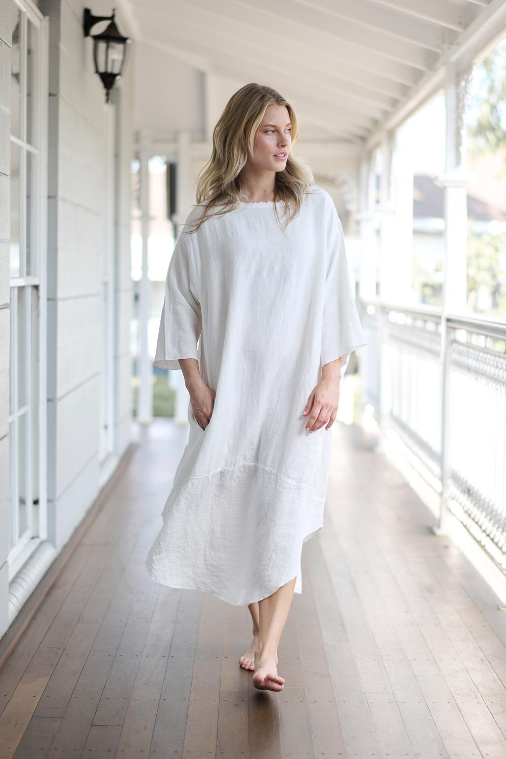 The Malle Linen Dress - Off White - Eadie Lifestyle