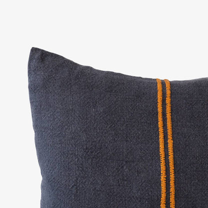 Orion Linen Cushion - Midnight/Mustard