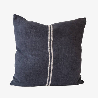 Orion Linen Cushion - Midnight/White