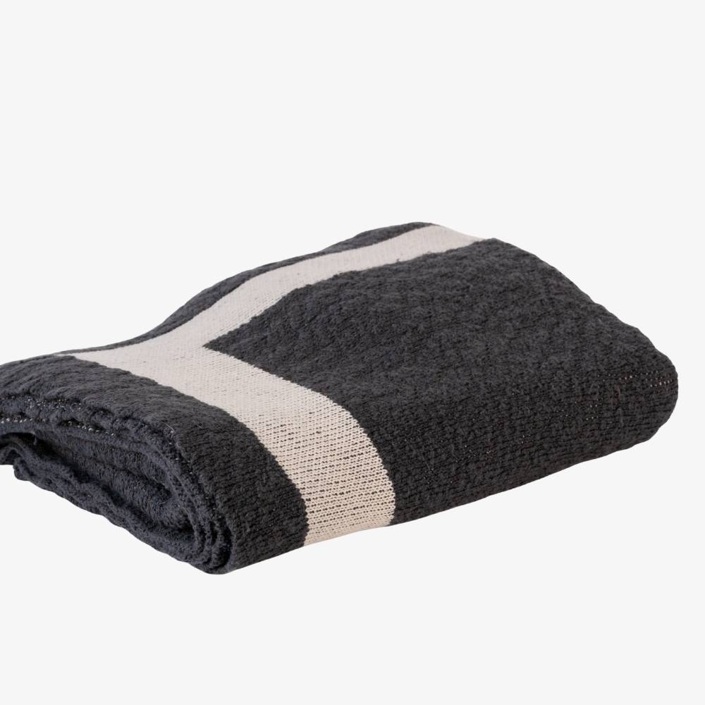Zen Throw - Midnight with Off White Border