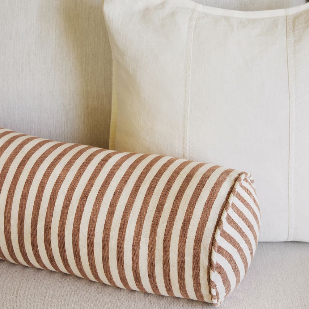 Drift Bolster - White/Nutmeg