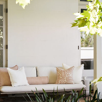 Wanderer Alfresco Outdoor Cushion - White/Nutmeg