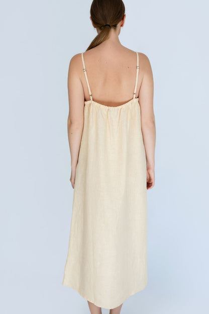 Fundamental Linen Midi - Soft Butter