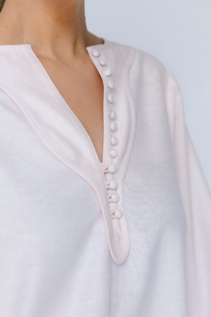 Sylvie Top - Soft Pink/Burgundy