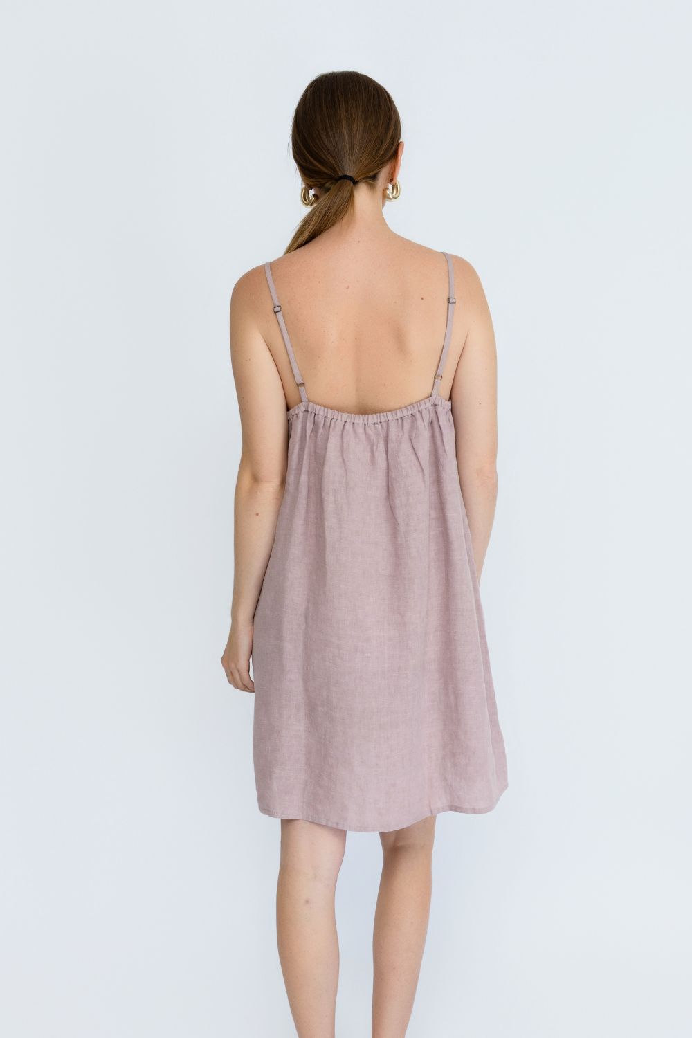 Fundamental Linen Slip Dress - Lilac