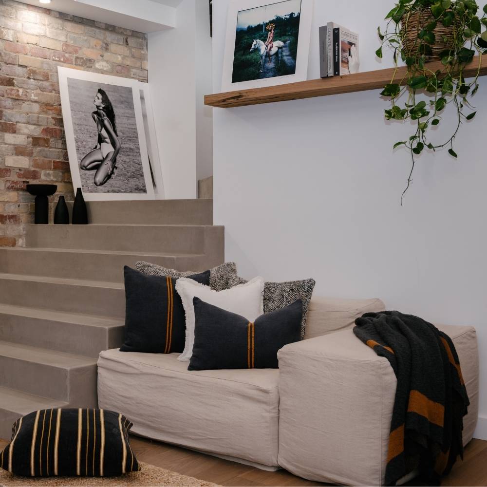 Zen Throw - Midnight with Mustard Border