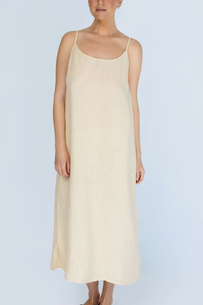 Fundamental Linen Midi - Soft Butter