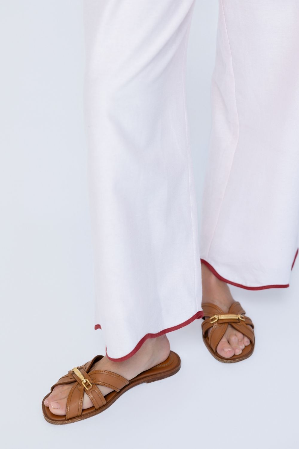 Sylvie Pants - Soft Pink/Burgundy
