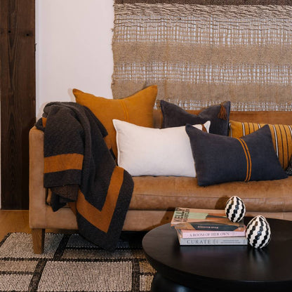 Orion Linen Cushion - Mustard/Mustard