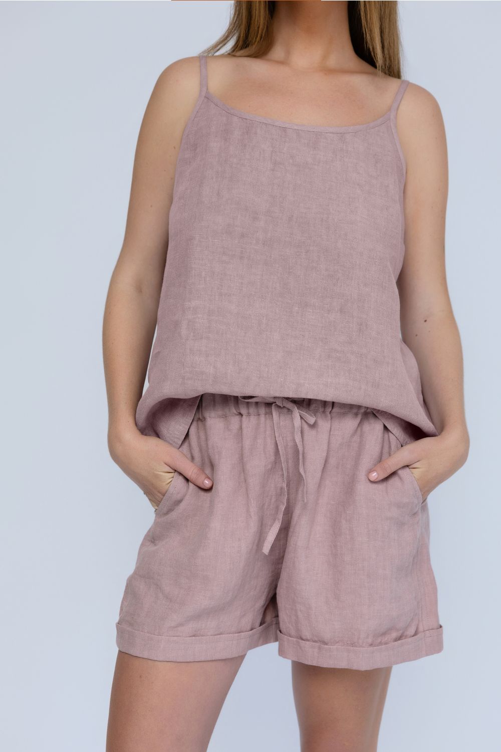 Clementine Linen Shorts - Lilac