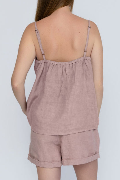 Clementine Linen Shorts - Lilac