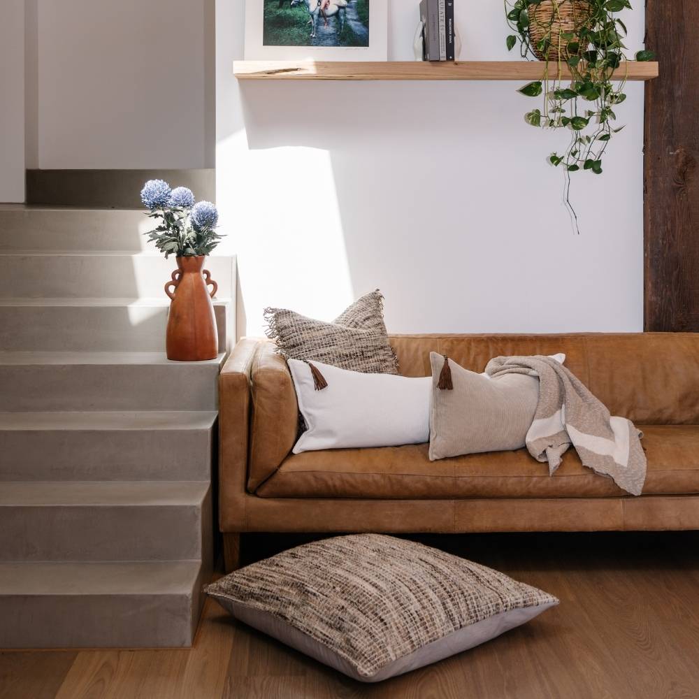 Zen Throw - Natural with Off White Border