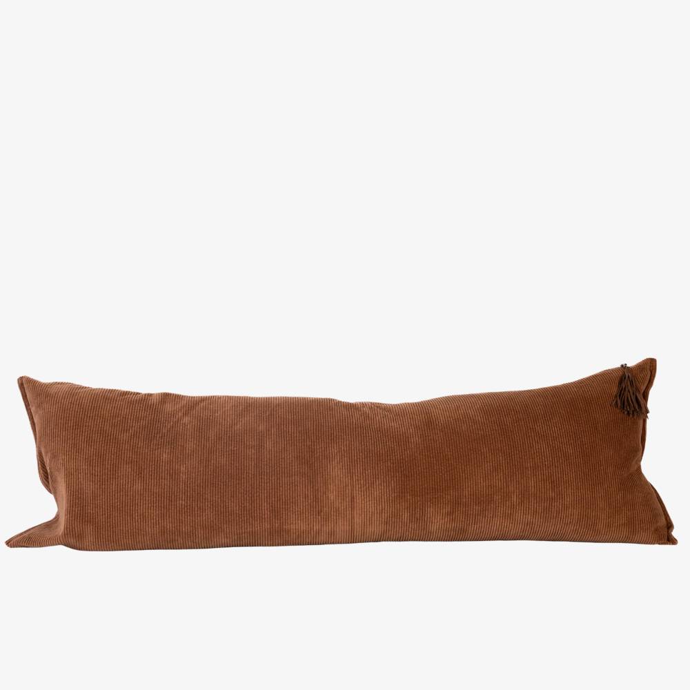 Brown rectangular pillow on a white background