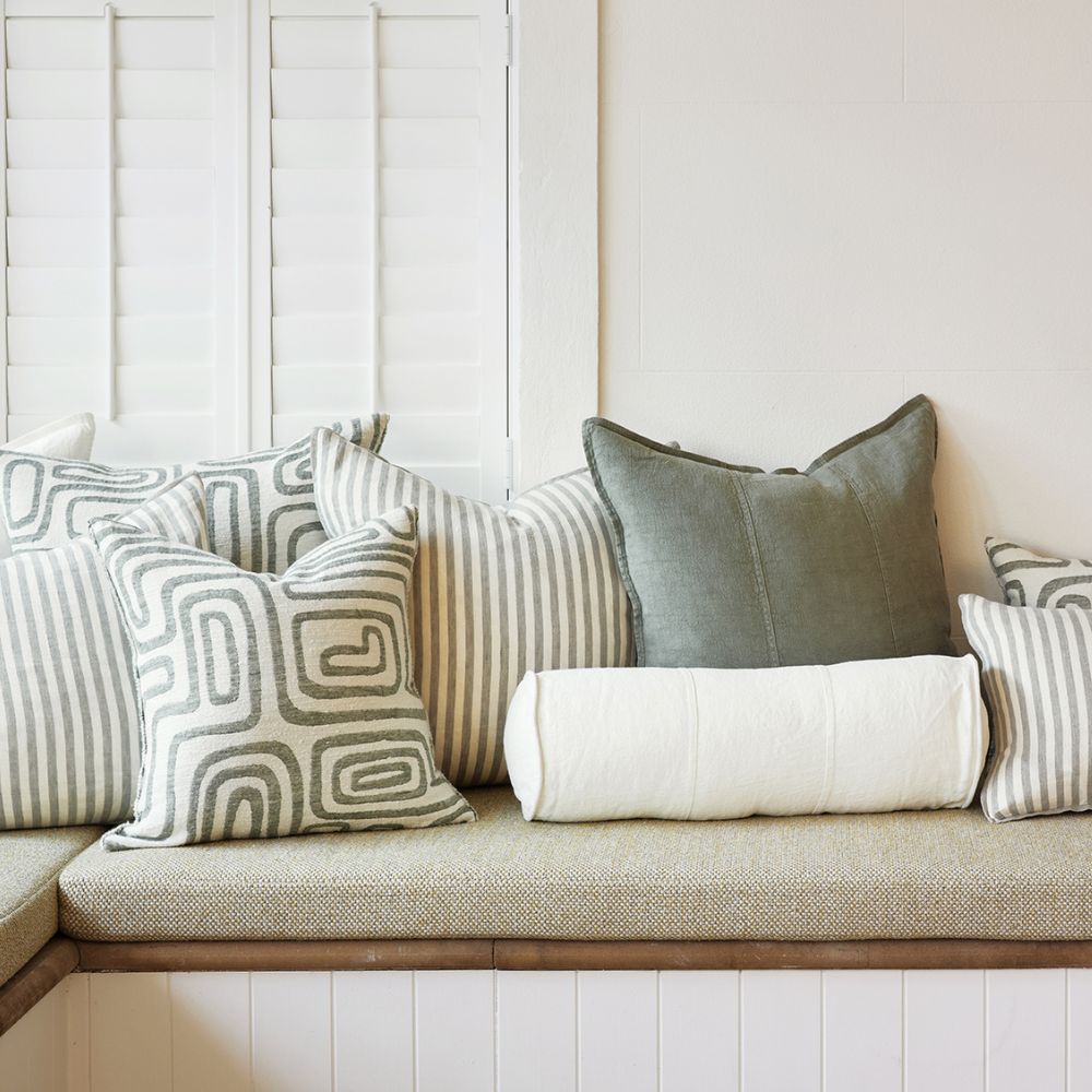 Luca Linen Bolster - Off White