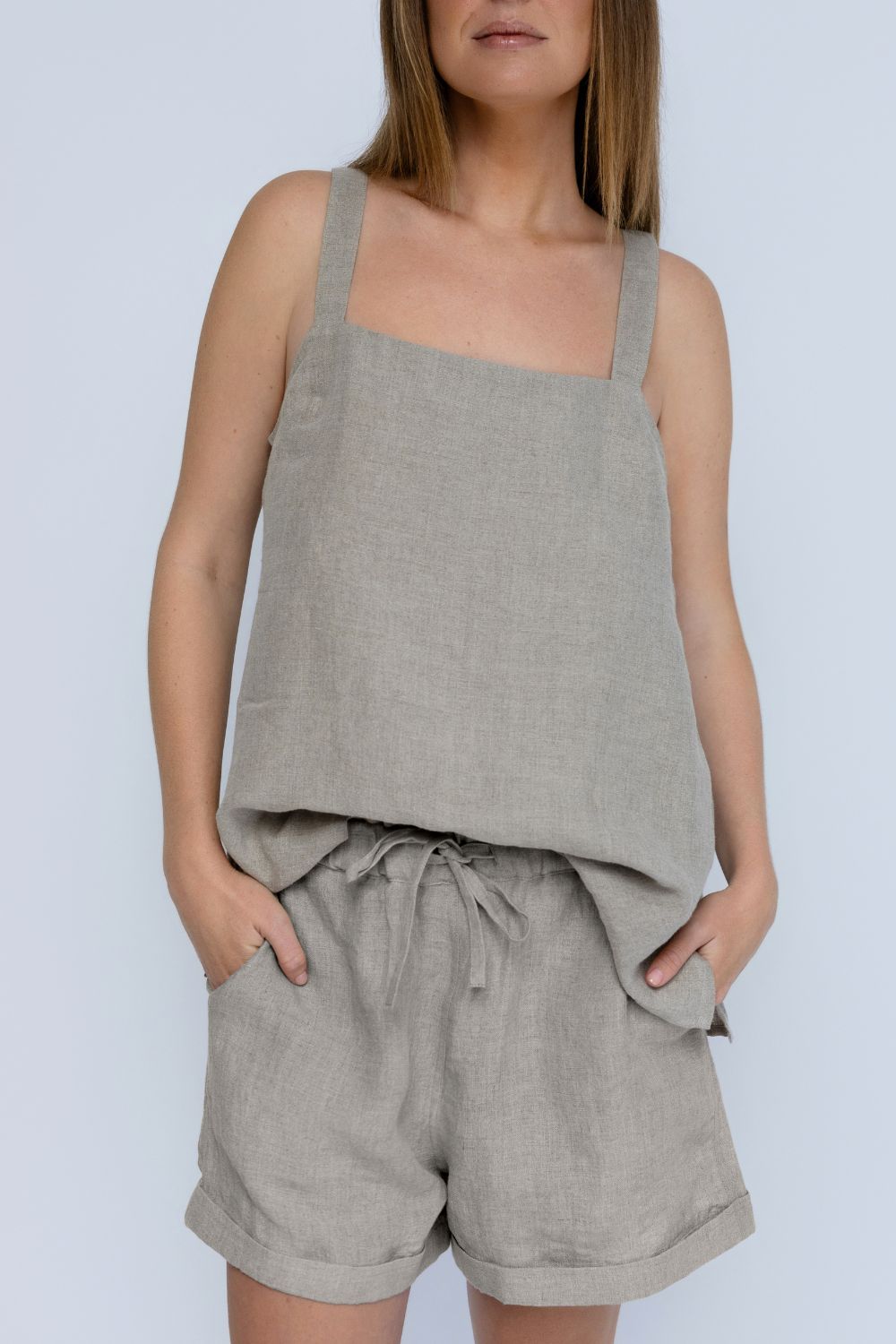 Clementine Linen Shorts - Natural