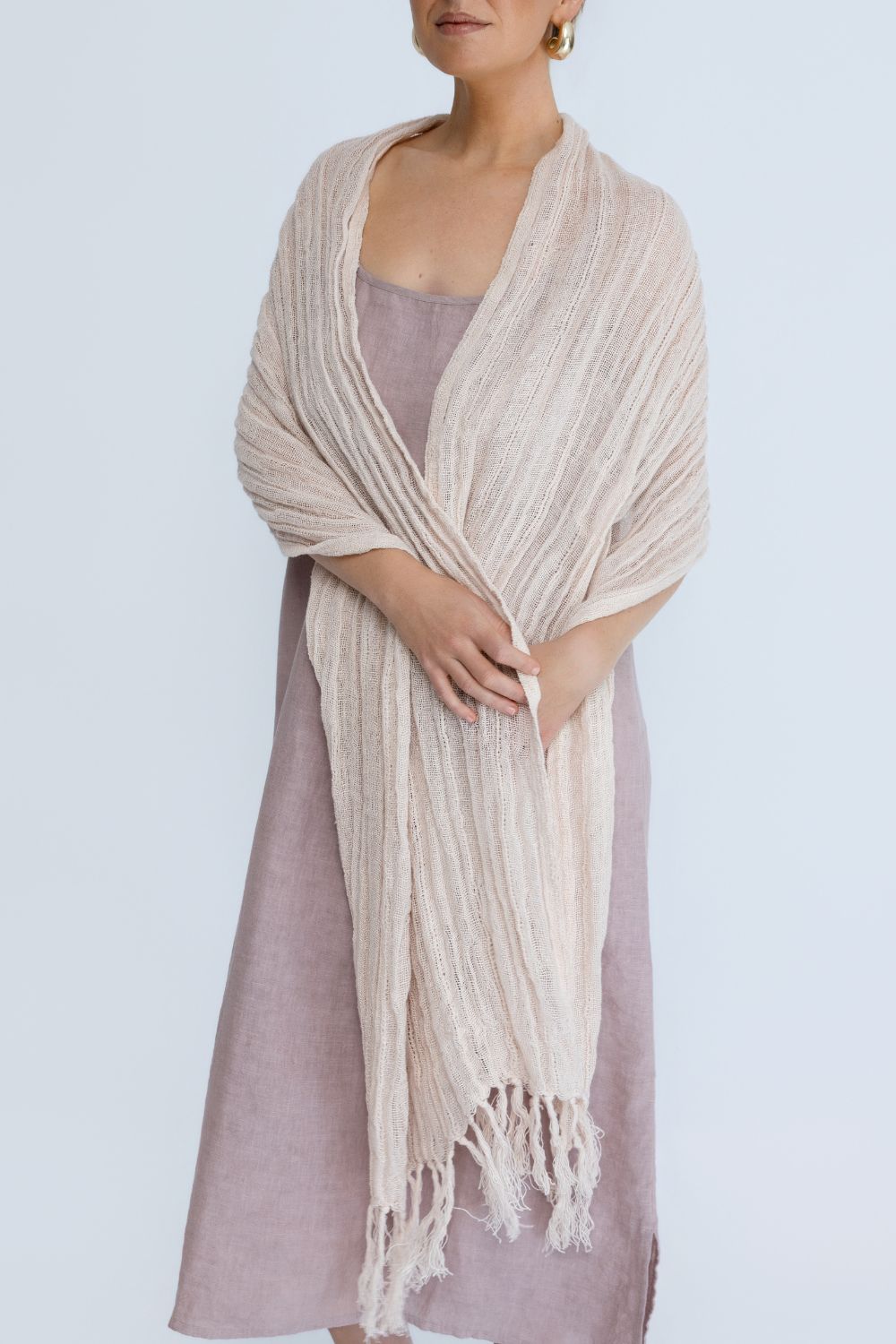 Aira Linen Scarf - Soft Musk