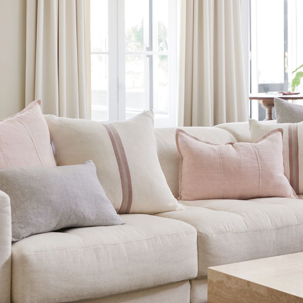 Ribbon Cushion - White/Lilac/Putty