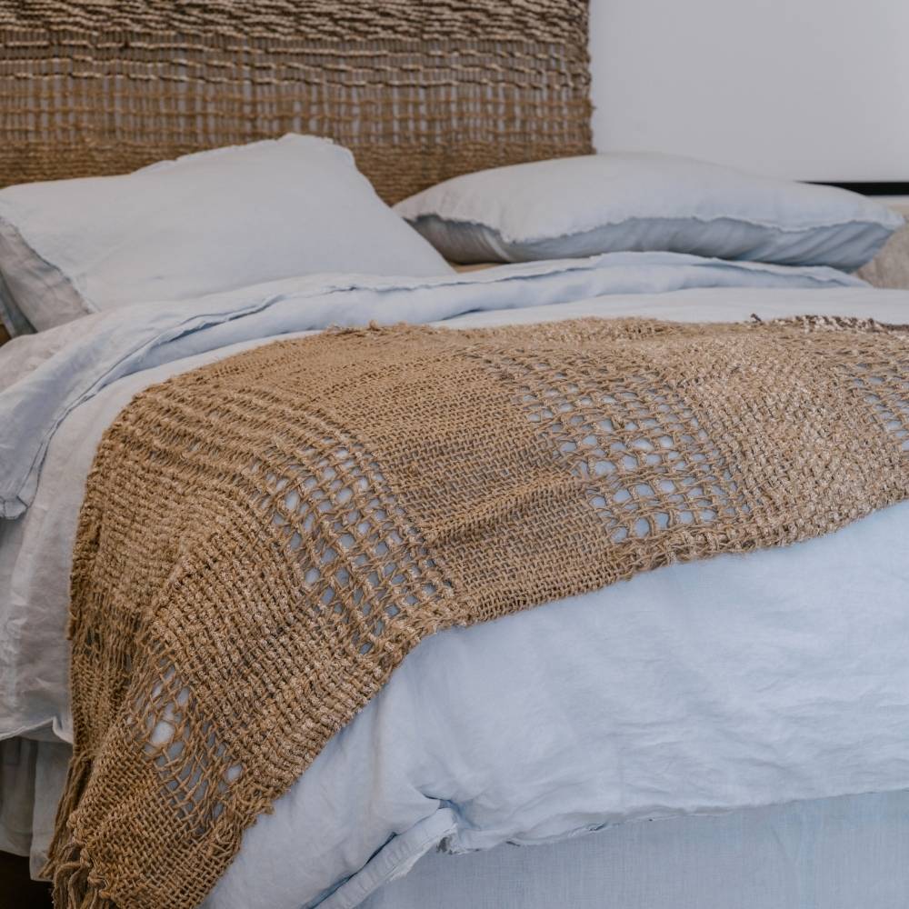 French Linen Pillowcase Set - Soft Blue