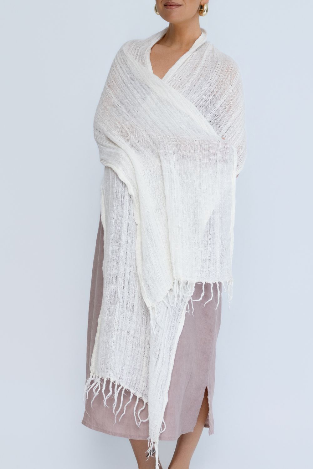 Aira Linen Scarf - Off White