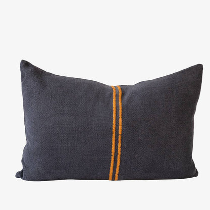 Orion Linen Cushion - Midnight/Mustard