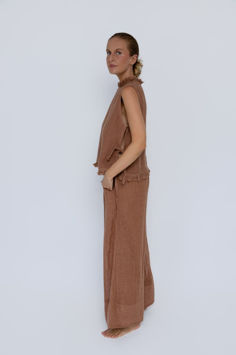 Arana Linen Pant - Clay