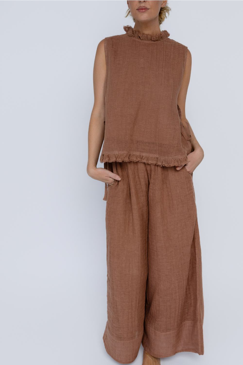 Arana Linen Pant - Clay