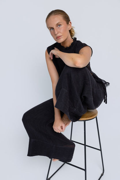 Arana Linen Pant - Midnight