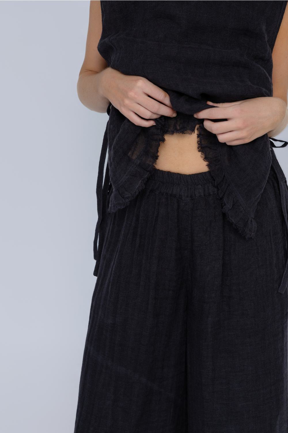 Arana Linen Pant - Midnight