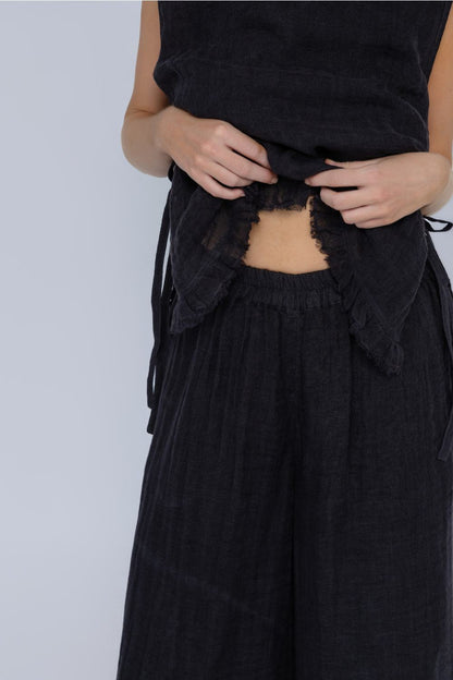 Arana Linen Pant - Midnight