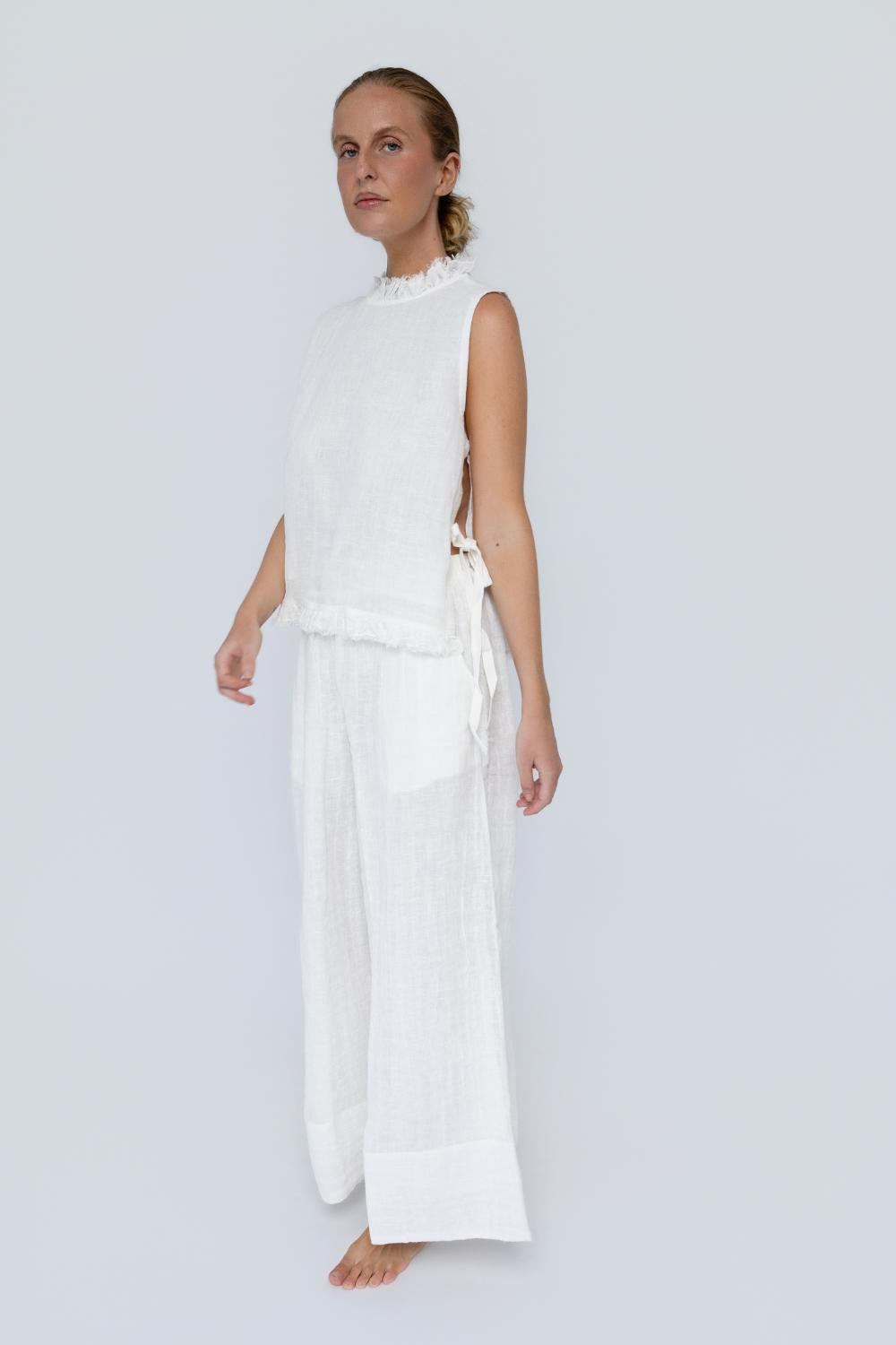 Arana Linen Pant - Off White