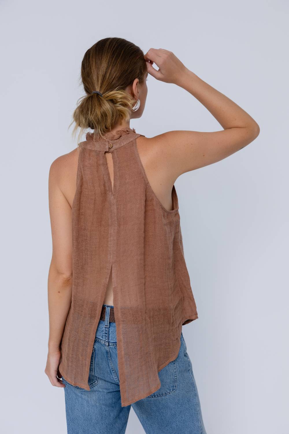 Ava Linen Top - Clay