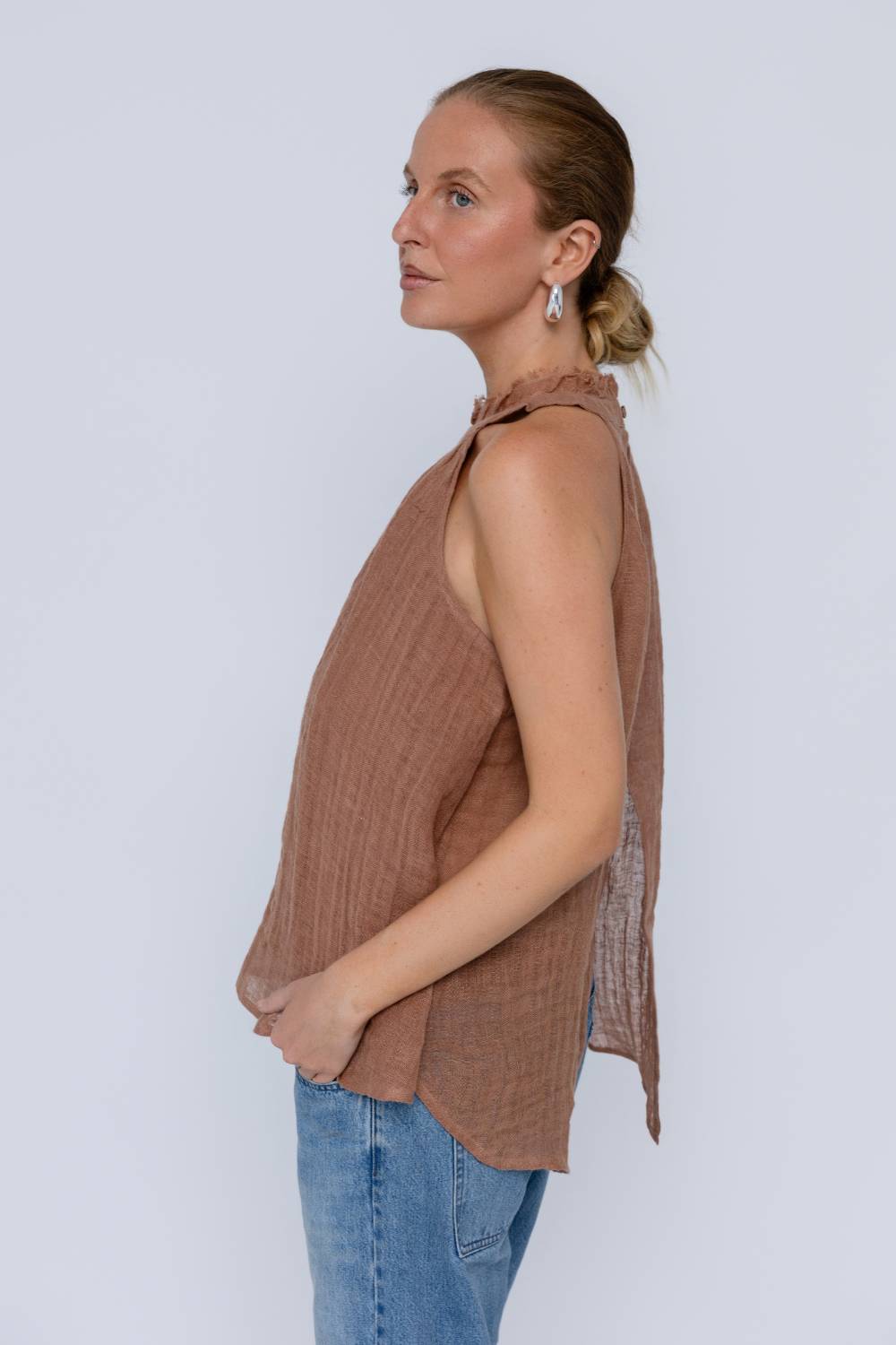 Ava Linen Top - Clay